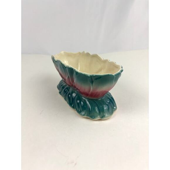 VTG Royal Copley Ceramic Pink & Blue Tulip Floral Pottery Planter Art Nouveau - Picture 10 of 16